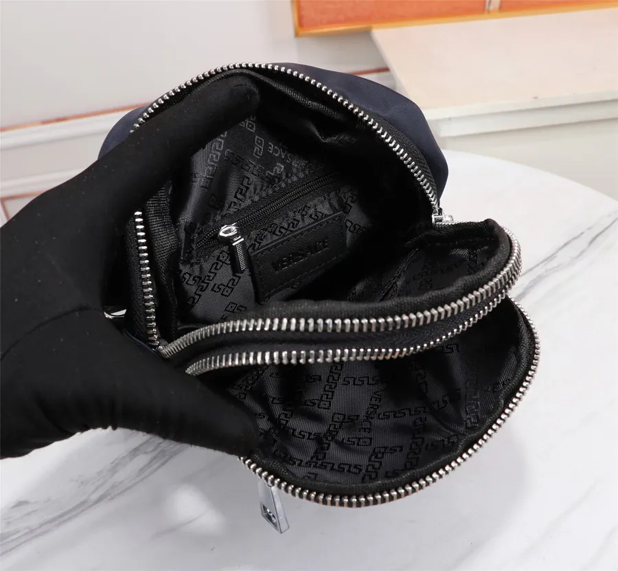 Versace Raincoat Nylon Double Zip Bucket Bag