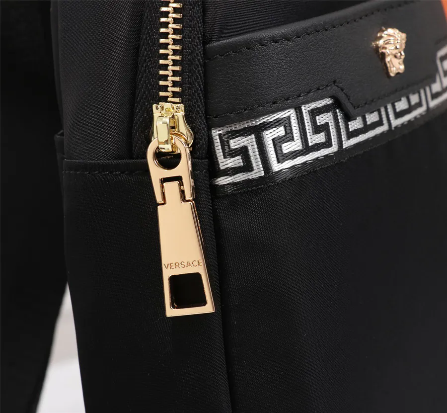 Versace Raincoat Nylon Bucket Bag with Single Zip