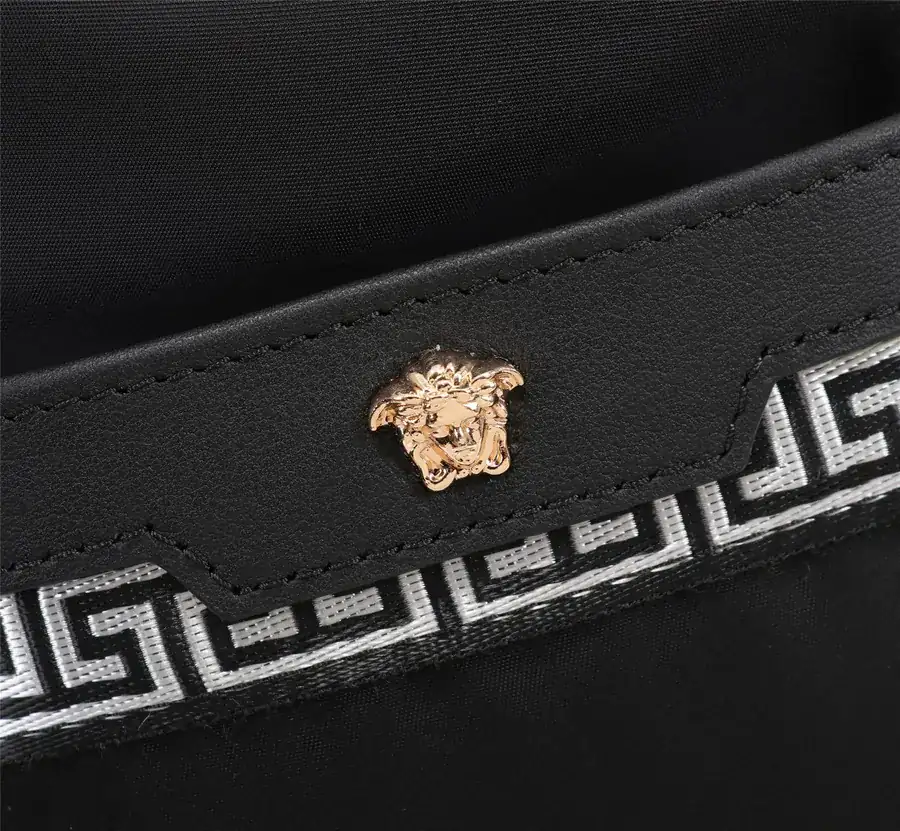 Versace Raincoat Nylon Bucket Bag with Single Zip