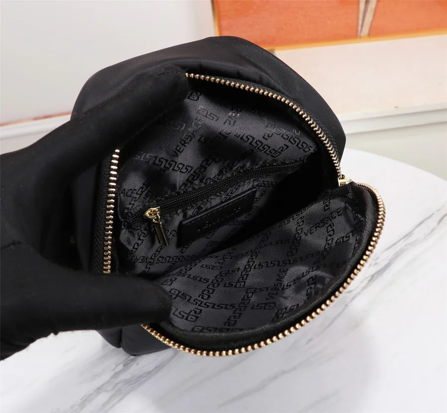 Versace Raincoat Nylon Bucket Bag with Single Zip