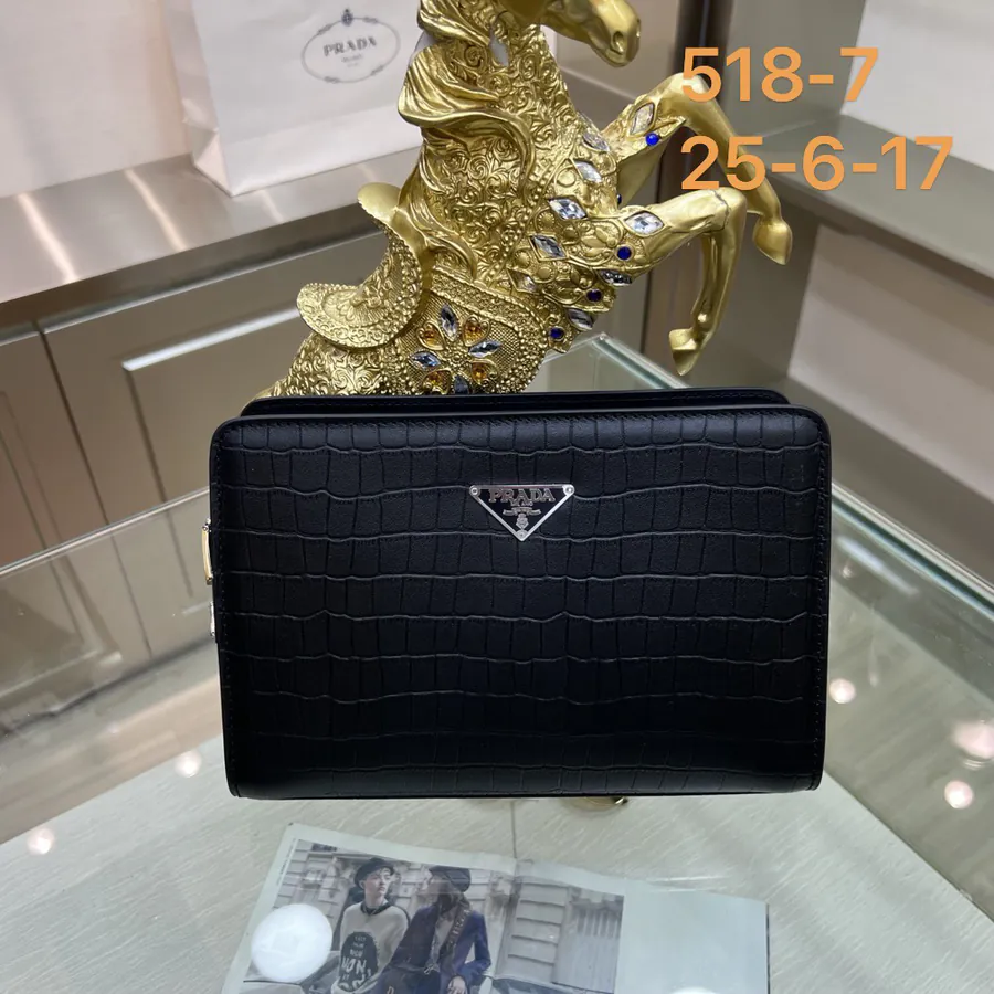 PRADA New Handbag with Premium Calfskin and Polished Stainless Steel Hardware