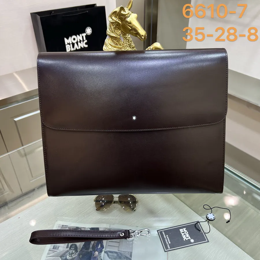 Montblanc 6610 7 Handbag Classic Black and Premium Coffee