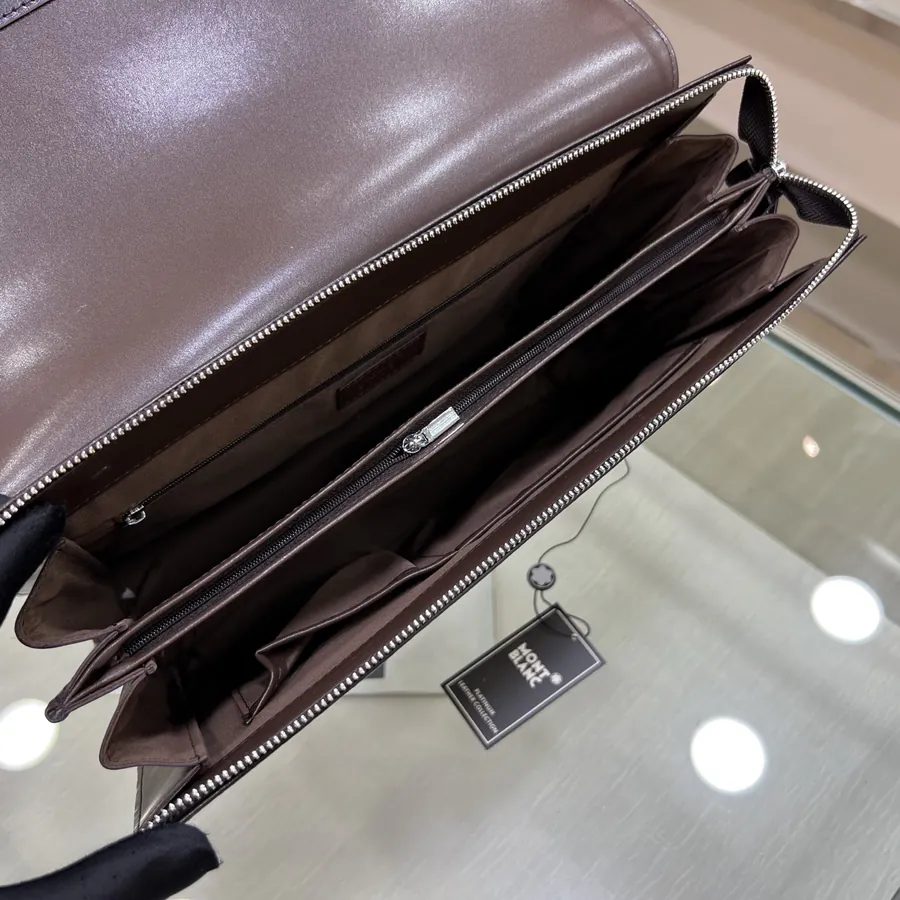 Montblanc 6610 7 Handbag Classic Black and Premium Coffee