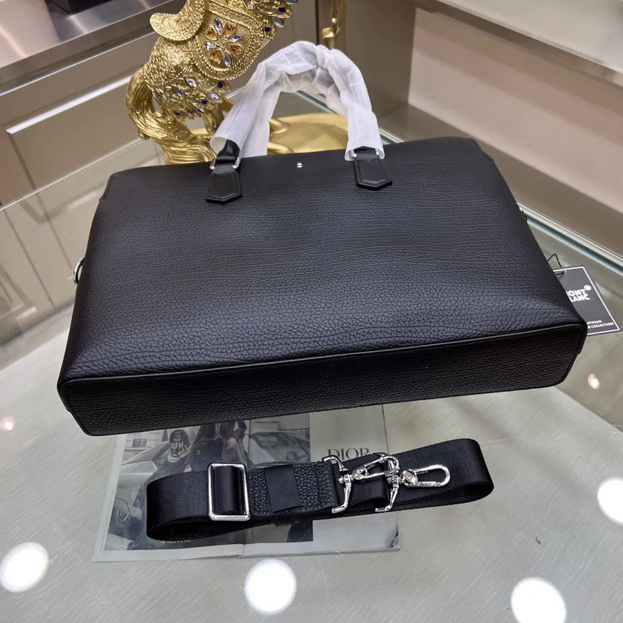 Montblanc International Men's Briefcase Premium Grained Calfskin, Business Style