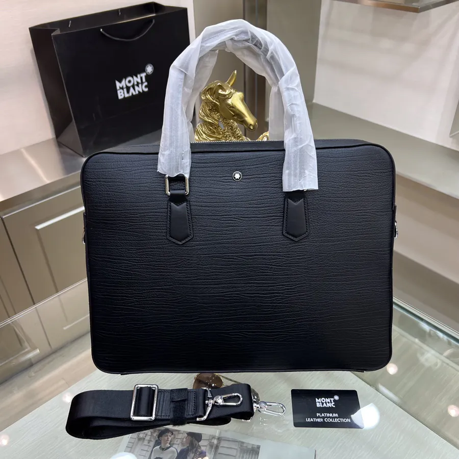 Montblanc International Men's Briefcase Premium Leather Business & Trendy