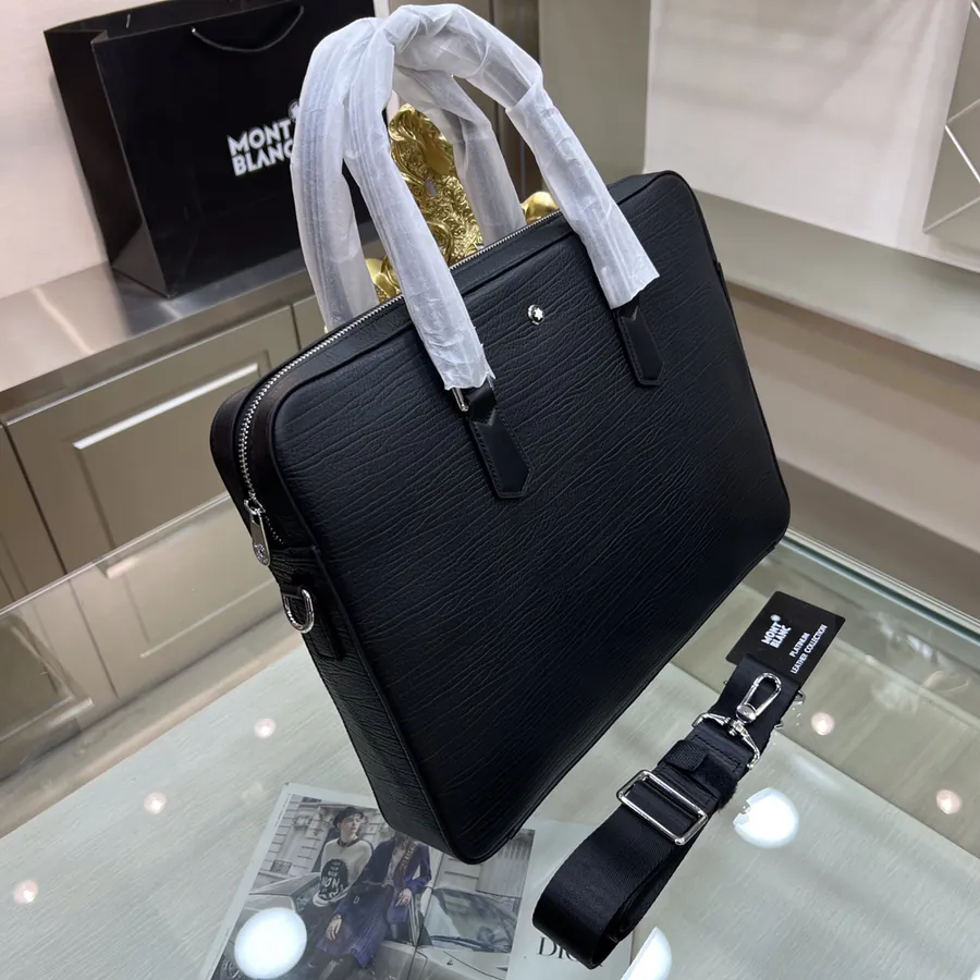 Montblanc International Men's Briefcase Premium Leather Business & Trendy