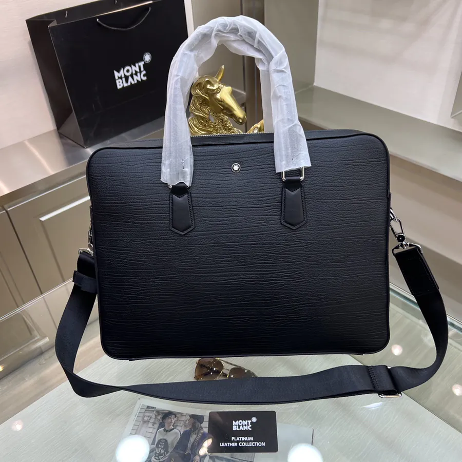 Montblanc International Men's Briefcase Premium Leather Business & Trendy