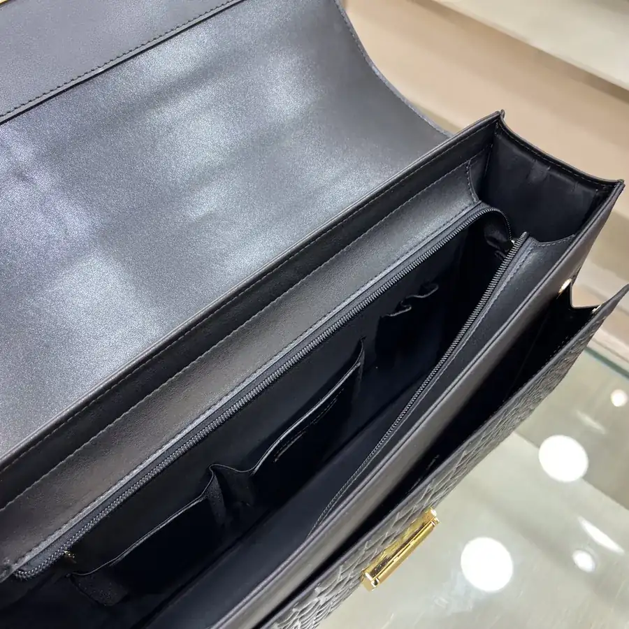 Montblanc International Men's Briefcase Premium Leather, Top tier Hardware, Password Lock