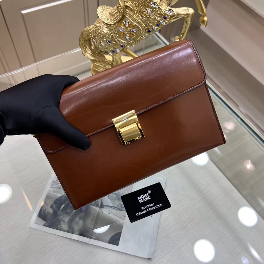 Montblanc International Men's Briefcase Premium Leather & Top Grade Hardware