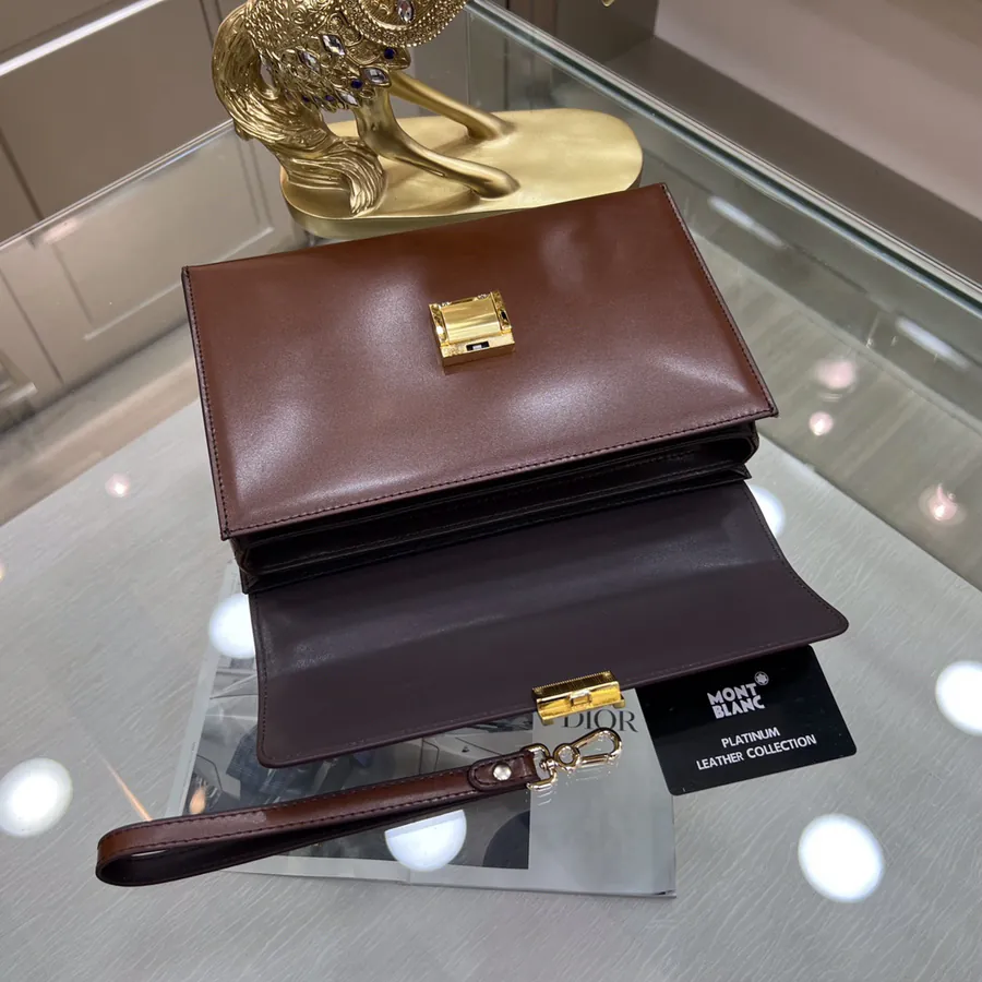 Montblanc International Men's Briefcase Premium Leather & Top Grade Hardware