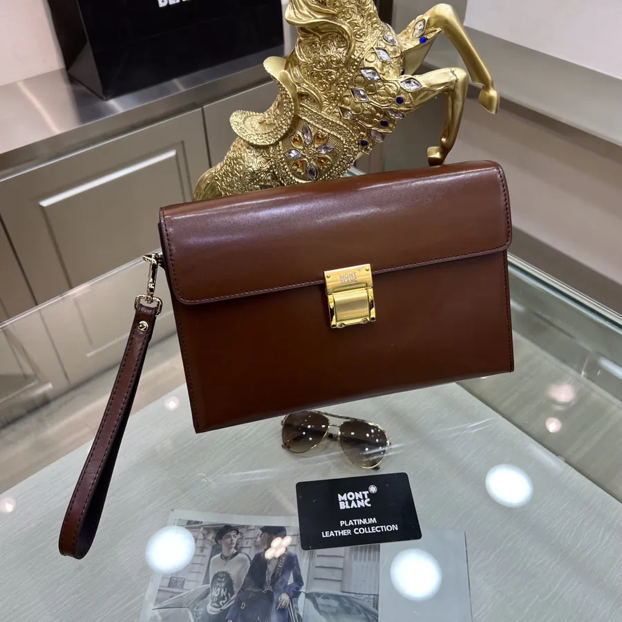 Montblanc International Men's Briefcase Premium Leather & Top Grade Hardware
