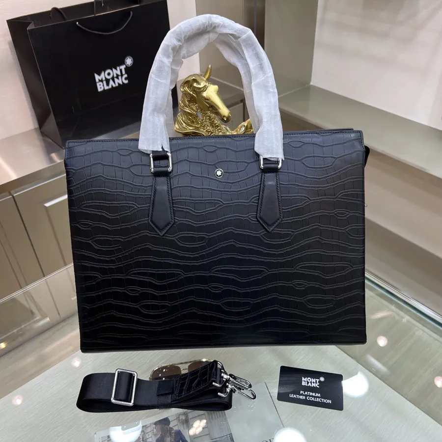 International New Briefcase with Grained Calfskin and Premium Stainless Steel Accents