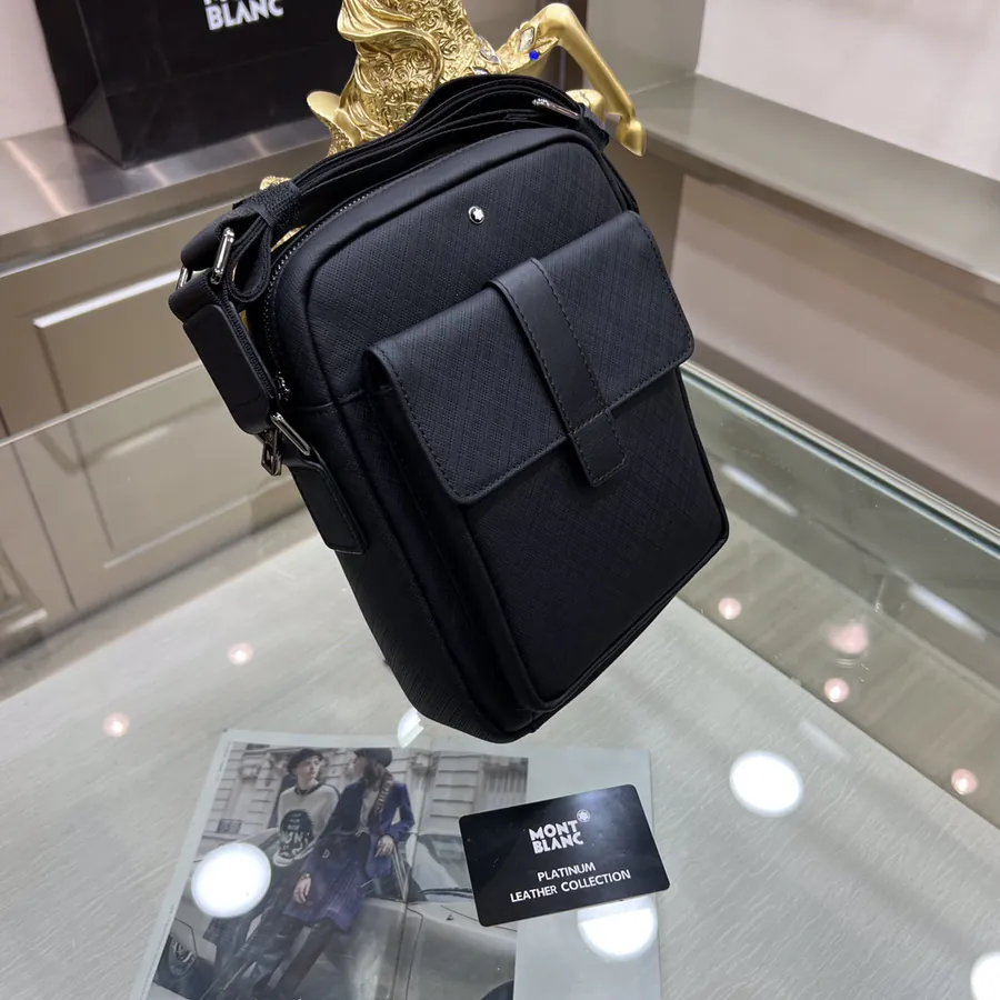 Montblanc International Bucket Bag Premium Leather, Simple Logo, Elegant Casual Design