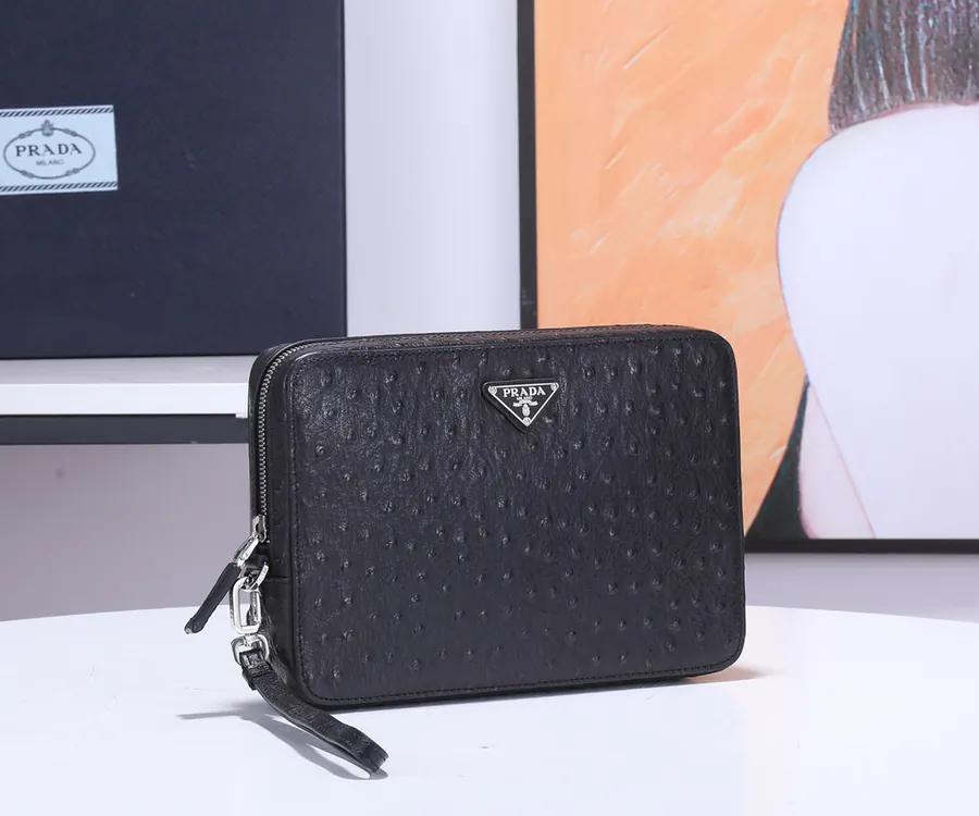 P Family Men's Wallet with Grained Calfskin