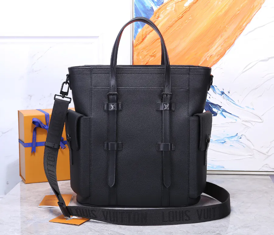 Christopher Tote Premium Original Black Full Leather Briefcase