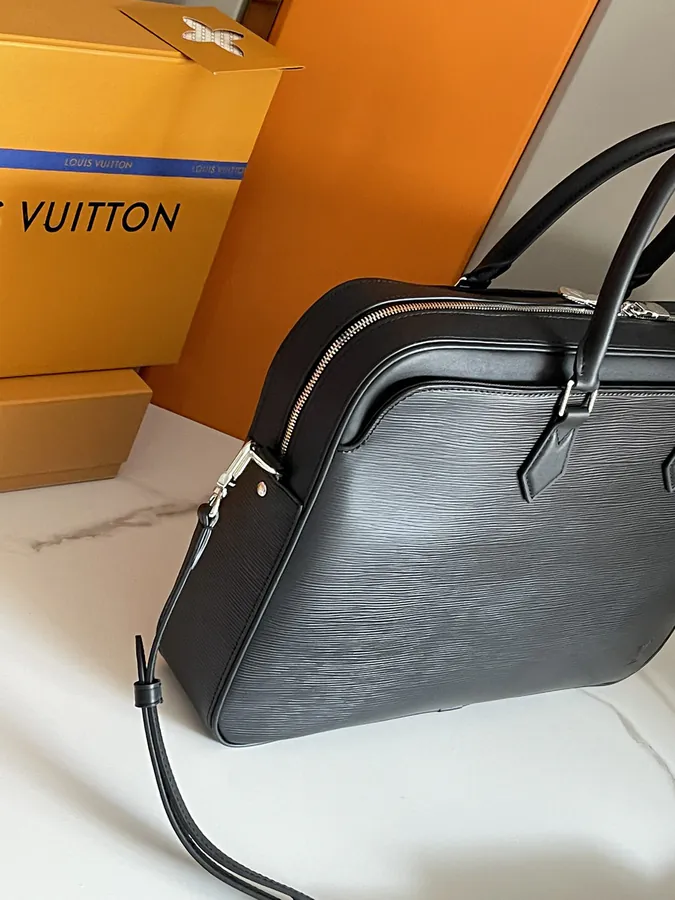 Dandy Briefcase in Black Grained Calfskin