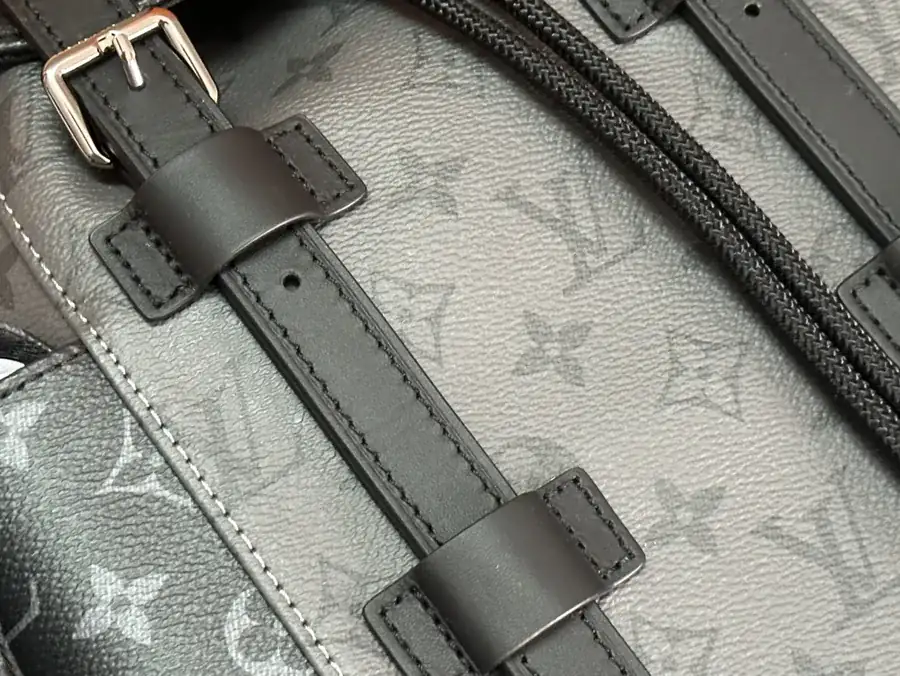 Christopher Small Backpack with Monogram Eclipse Reverse Canvas and Leather Trim