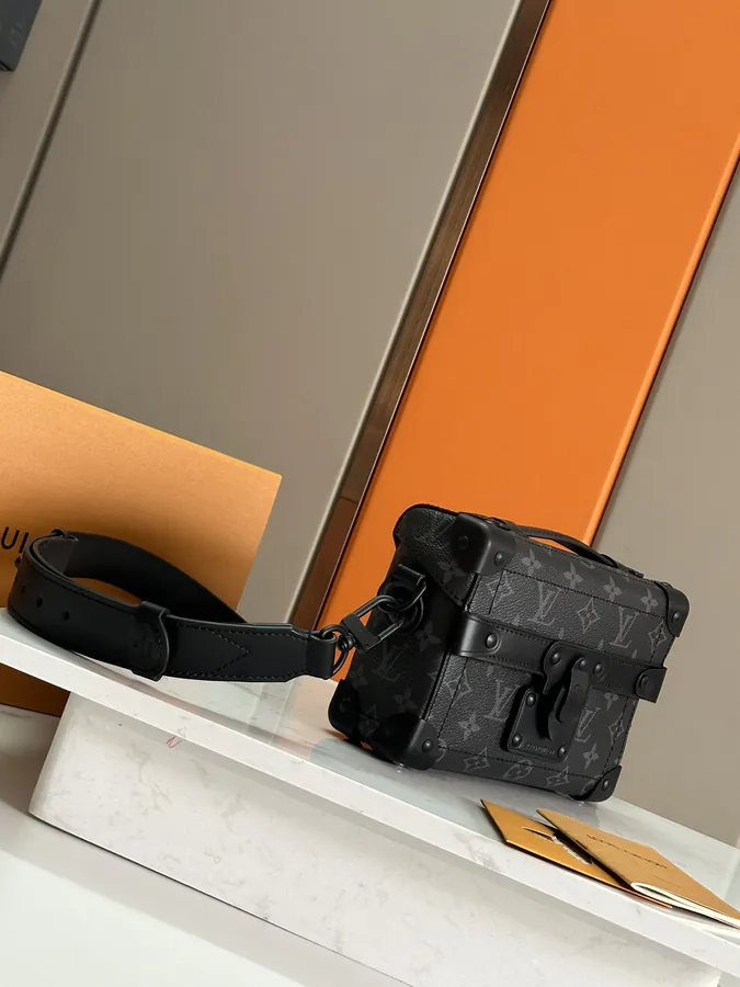 Soul Trunk Handbag with Monogram Eclipse Canvas and Grained Calfskin Trim