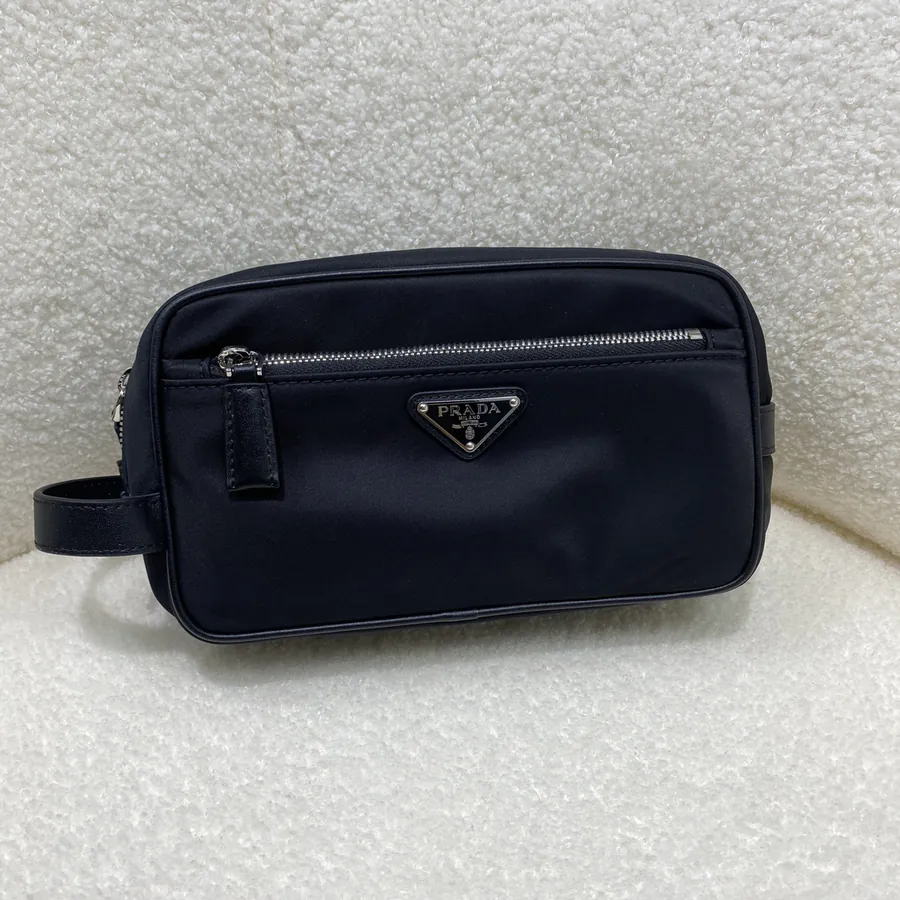 Prada Washbag New Arrival, Premium Material, Saffiano Leather Details