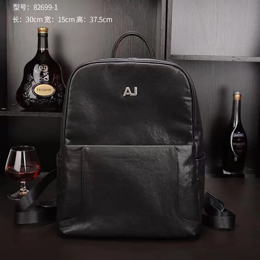 Armani Men's Backpack Premium Grained Calfskin