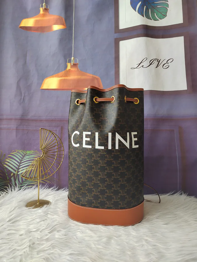 Celine Vintage Print Shoulder Tote Bag
