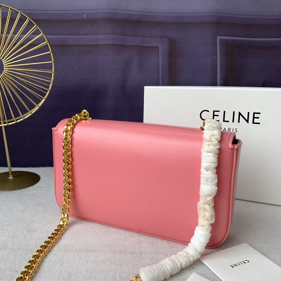 Pink TRIOMPHE Chain Shoulder Bag Ladies Crossbody