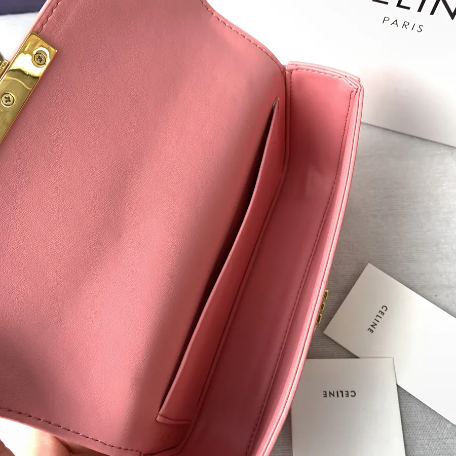 Pink TRIOMPHE Chain Shoulder Bag Ladies Crossbody