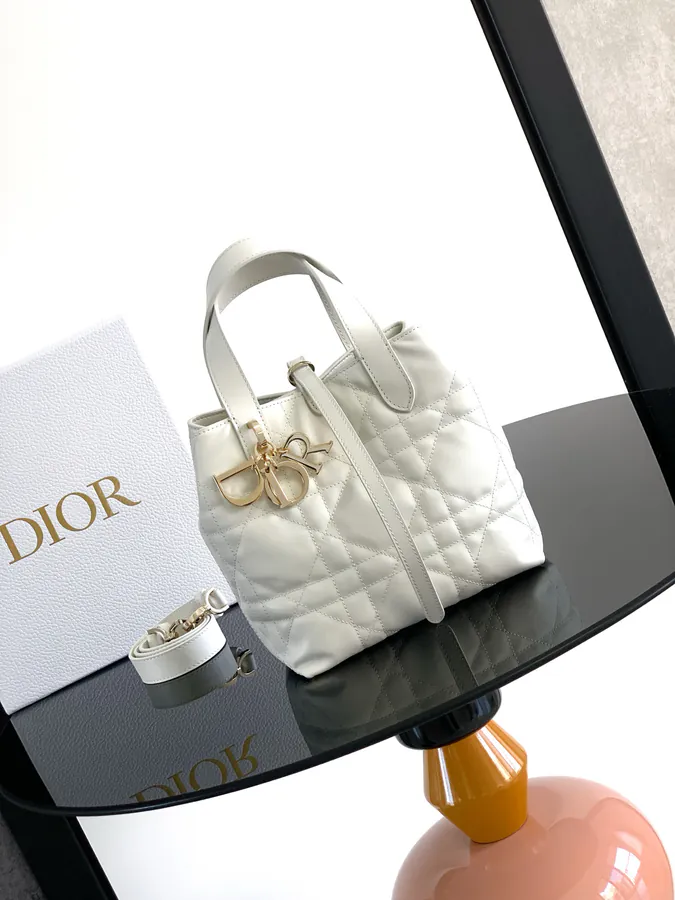Toujours Vertical Handbag Small Size, Leather Handle and Detachable Strap