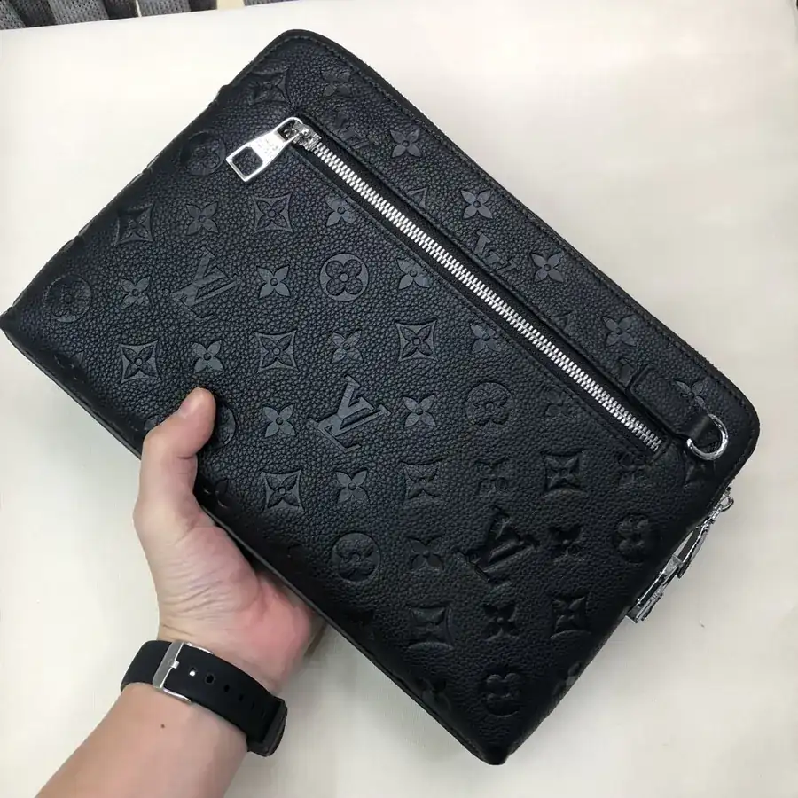 LV Top Handle Bag Premium Leather, Black, Classic Style