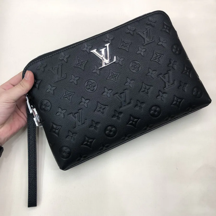 LV Top Handle Bag Premium Leather, Black, Classic Style