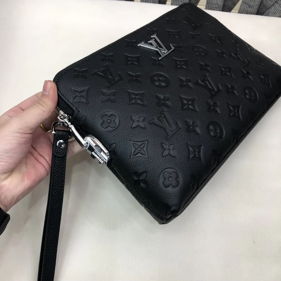 LV Top Handle Bag Premium Leather, Black, Classic Style