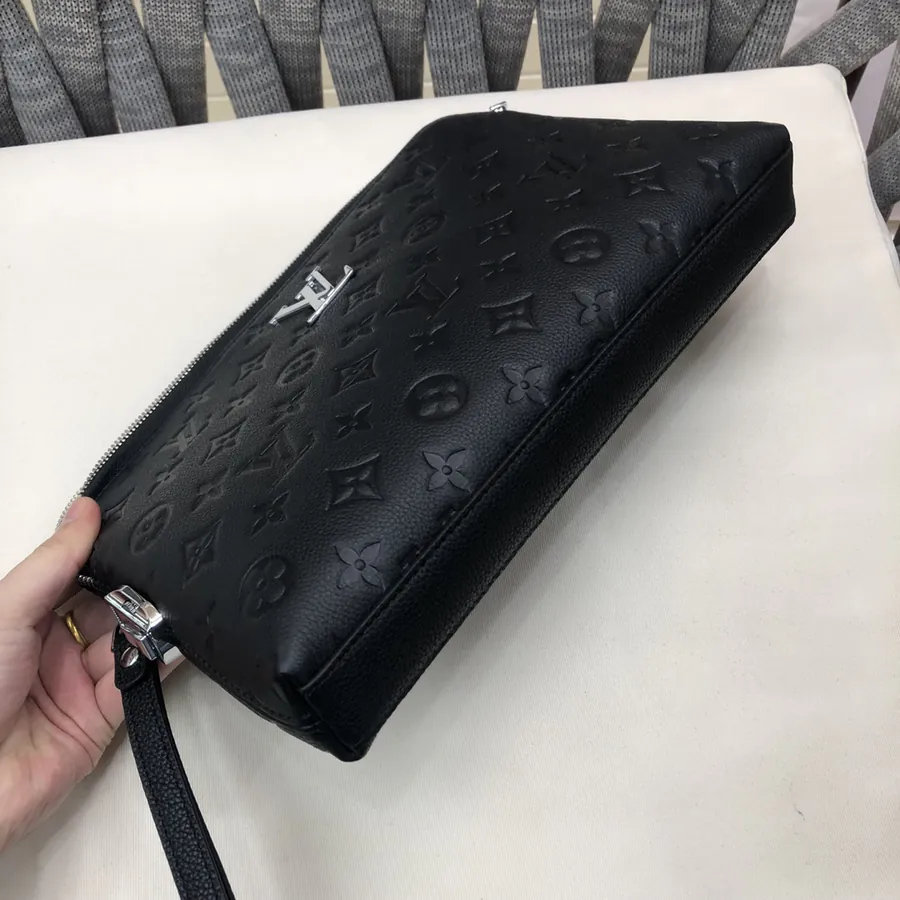 LV Top Handle Bag Premium Leather, Black, Classic Style