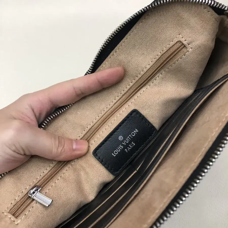 LV Top Handle Bag Premium Leather, Black, Classic Style
