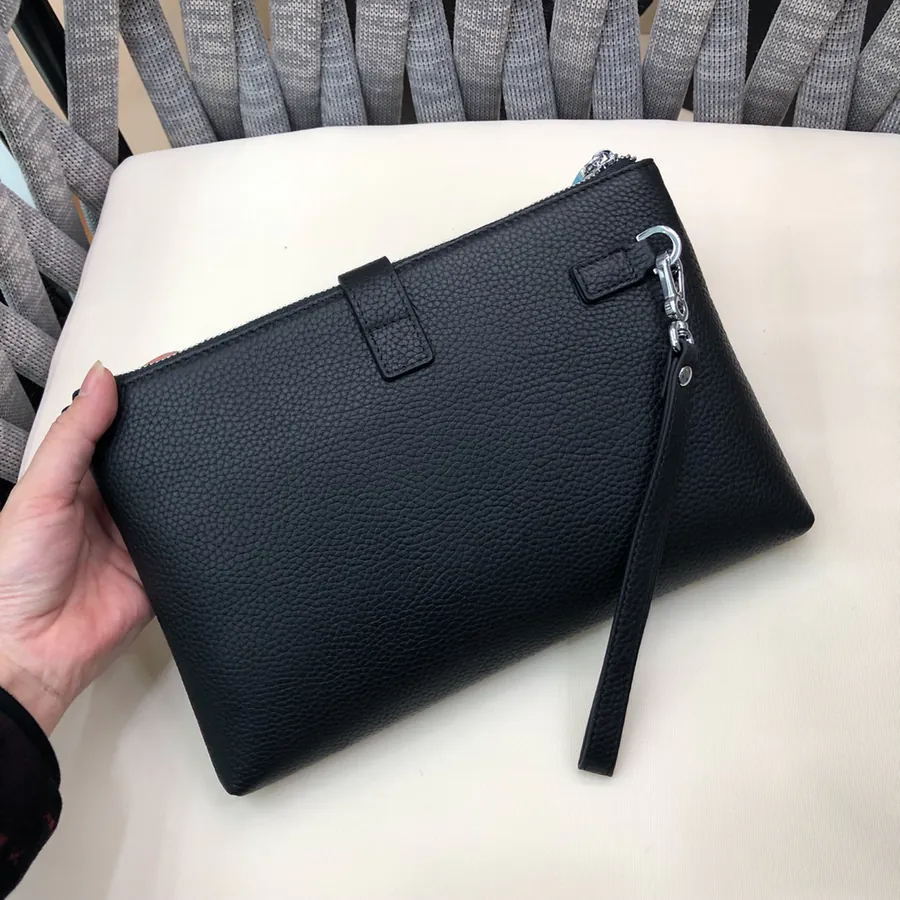 B Brand Men's Leather Briefcase Black