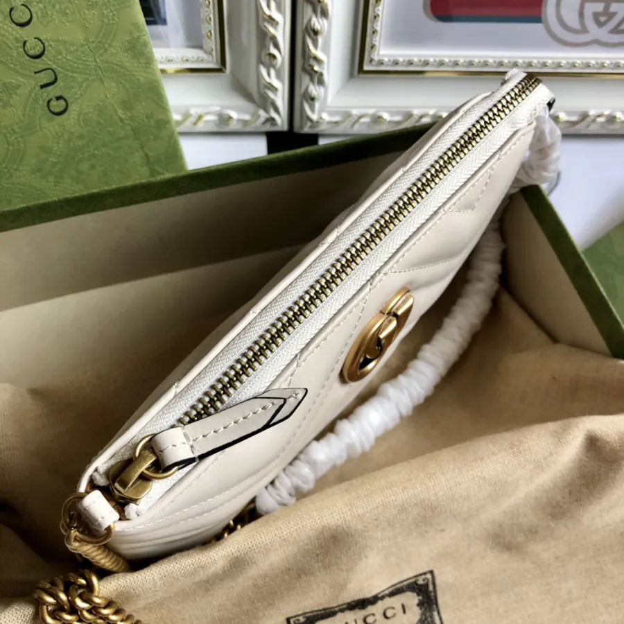 G Brand Chain Bag Handcrafted Leather, Green Box, 22cm Width