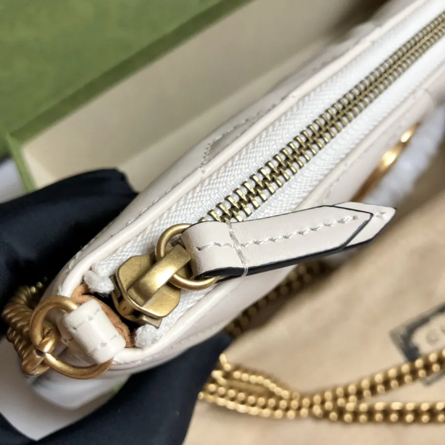 G Brand Chain Bag Handcrafted Leather, Green Box, 22cm Width