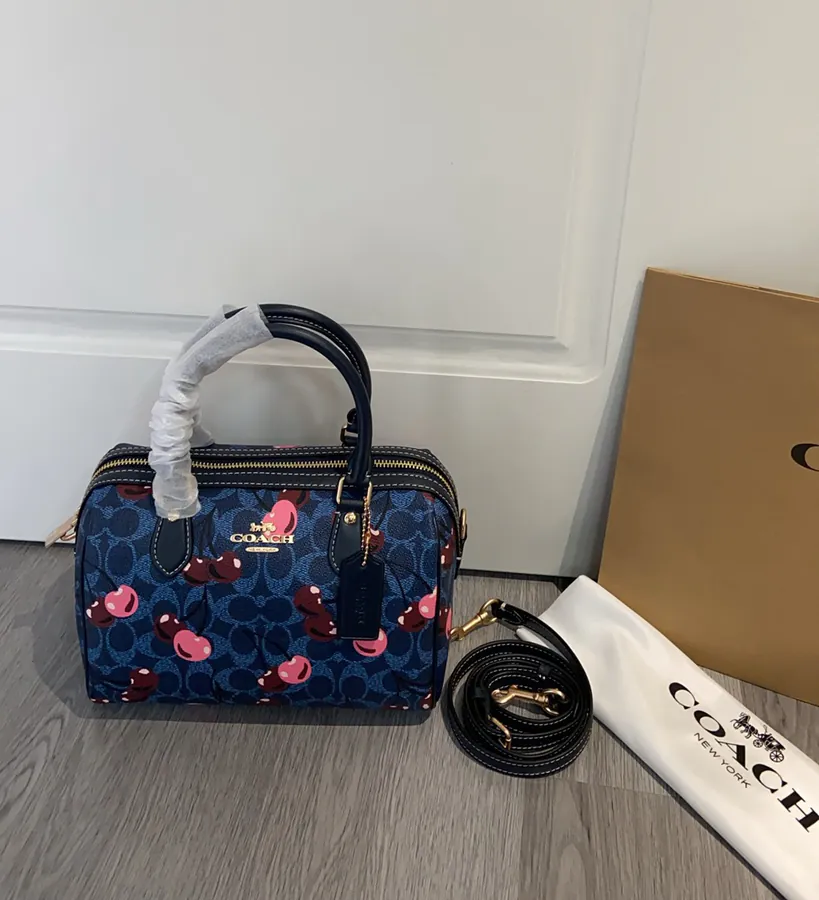 Teri Cherry Print Boston Pillow Bag