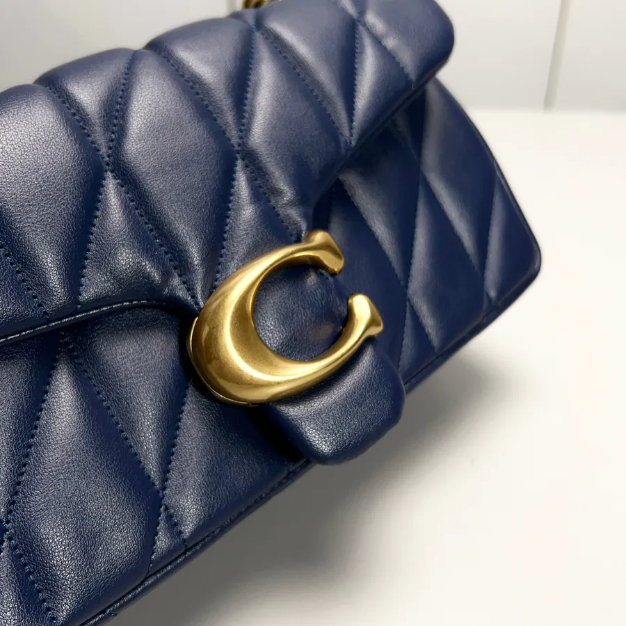 Coa New Color Bucket Bag with Chain Tabby and Grained Calfskin