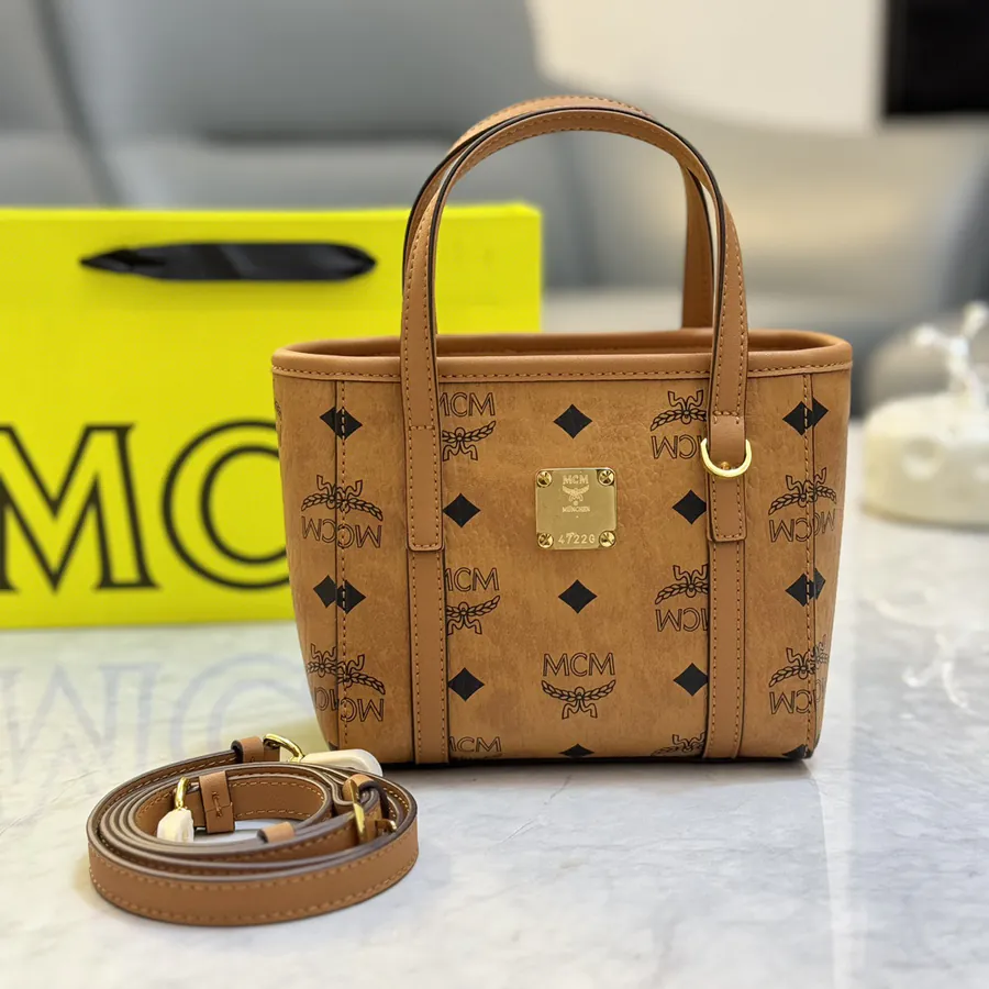MCM Ellla Visetos Mini Bucket Bag