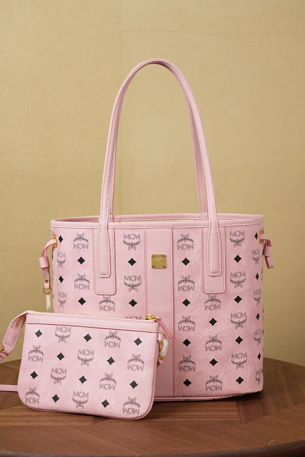 MCM Liz Visetos Mini Double Sided Shopping Bag