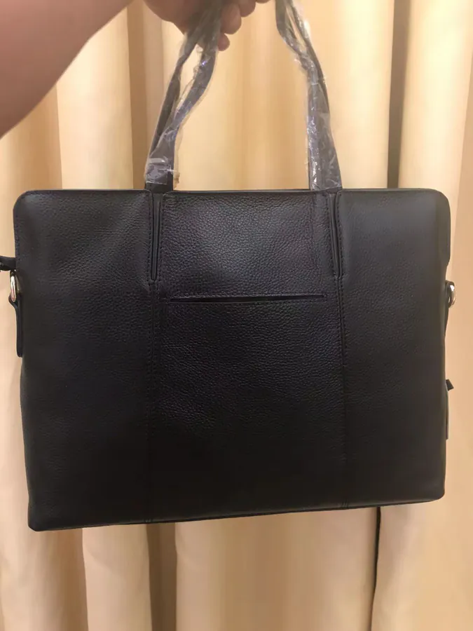 V Brand Premium Men's Briefcase Italian Leather, Elegant Design