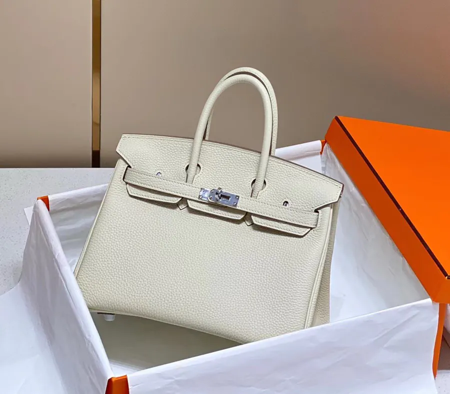 Hermes Birkin Silver Clasp Bucket Bag in Grained Calfskin