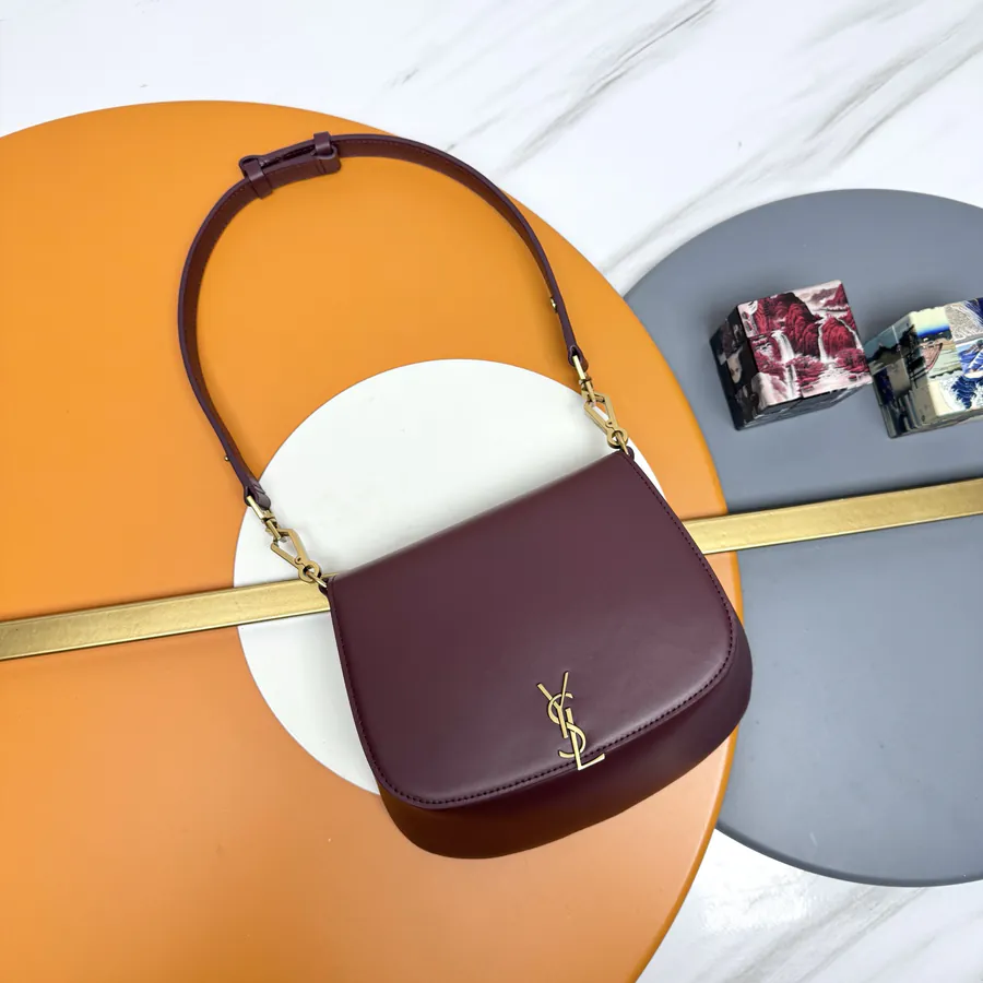 Voltaire Box Modern Crossbody Satchel in Genuine Calfskin
