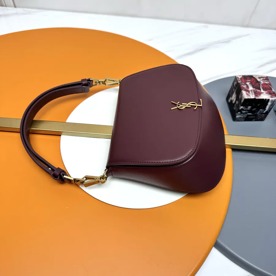 Voltaire Box Modern Crossbody Satchel in Genuine Calfskin