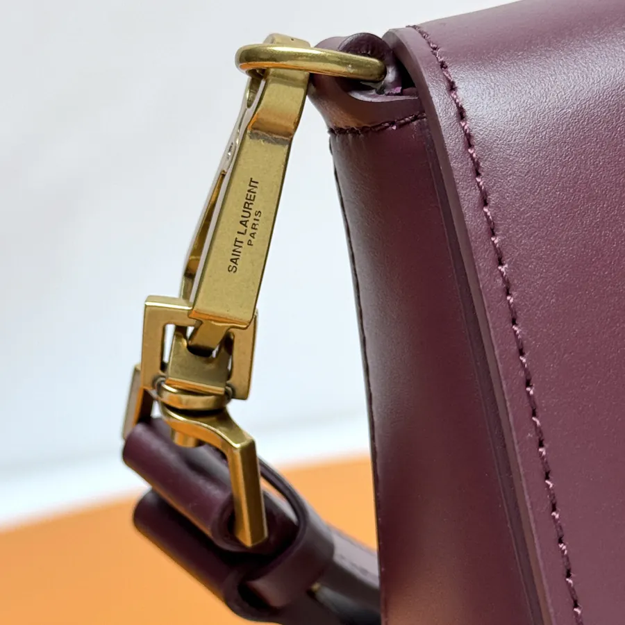 Voltaire Box Modern Crossbody Satchel in Genuine Calfskin