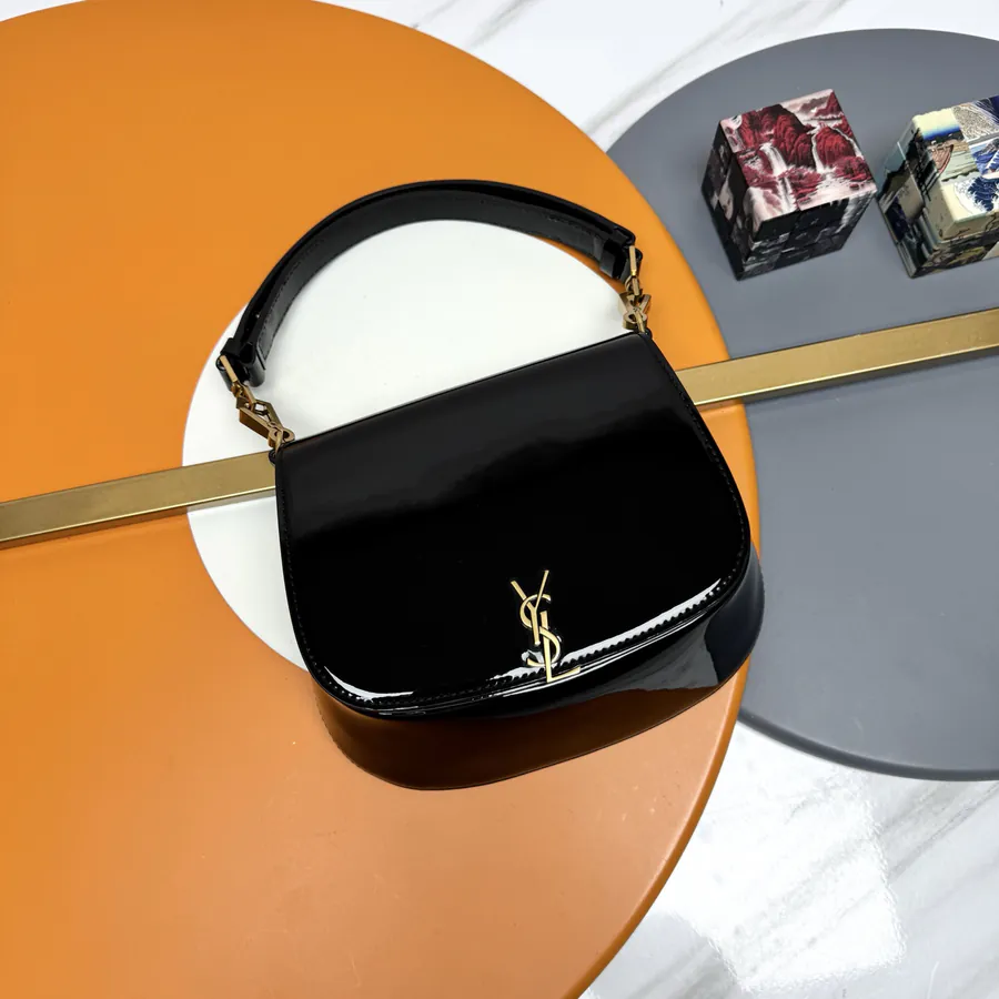 Voltaire Box Modern Crossbody Satchel in Grained Calfskin