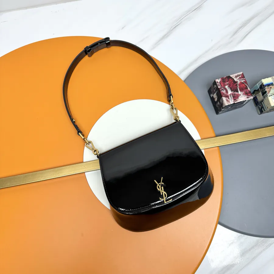 Voltaire Box Modern Crossbody Satchel in Grained Calfskin