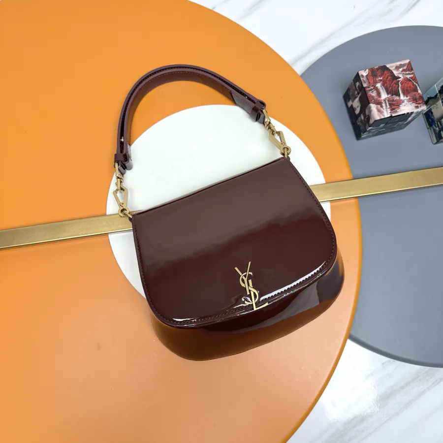 Voltaire Box Modern Crossbody Satchel in Grained Calfskin