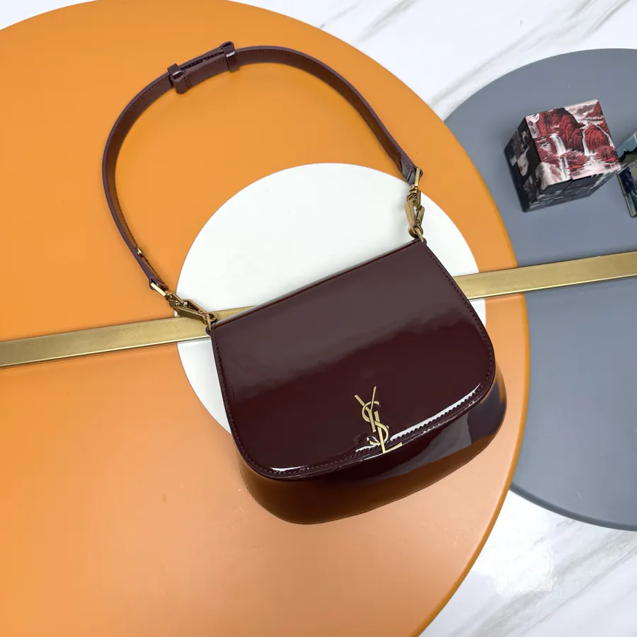 Voltaire Box Modern Crossbody Satchel in Grained Calfskin