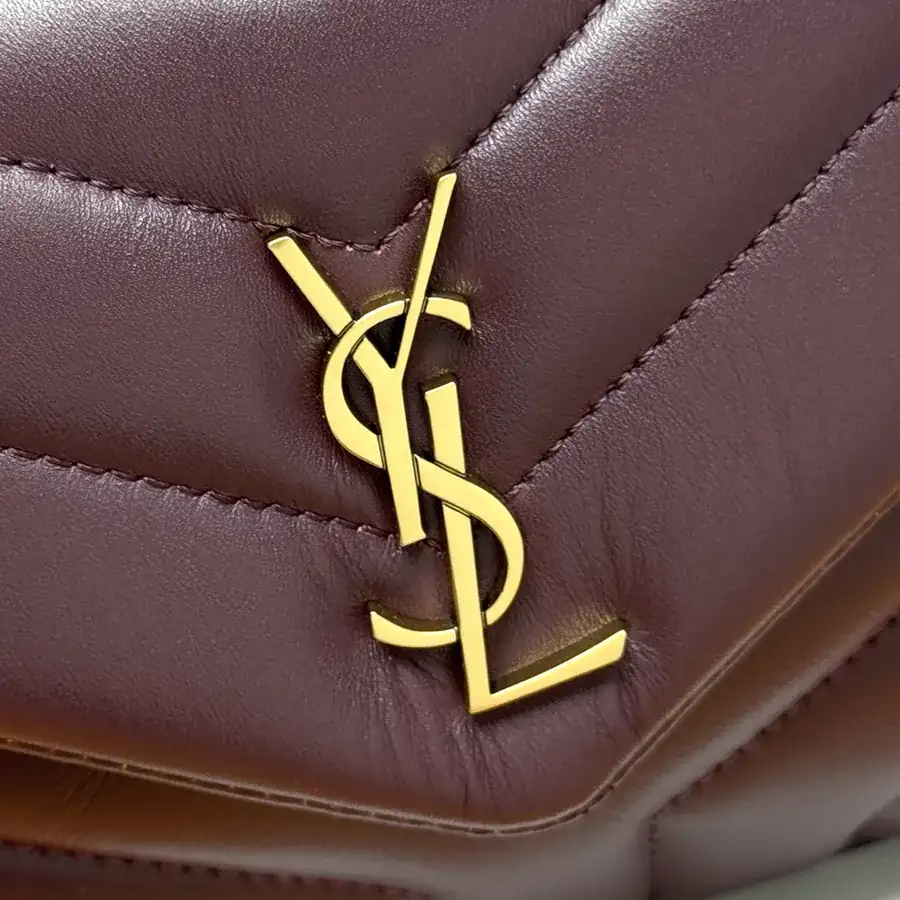 LouLou Mini Crossbody Bag in Chestnut with Gold Trim